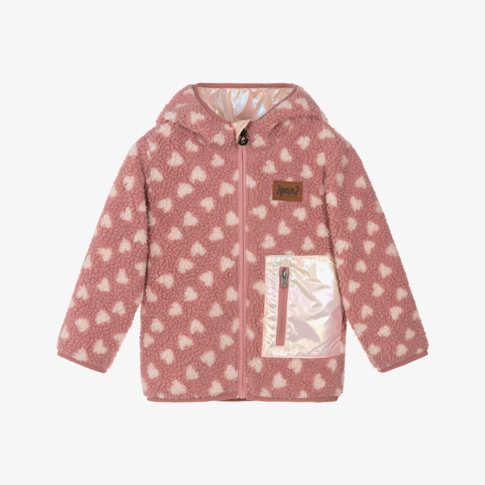 Deux par Deux-Girls Pink Reversible Hooded Jacket | Childrensalon Outlet