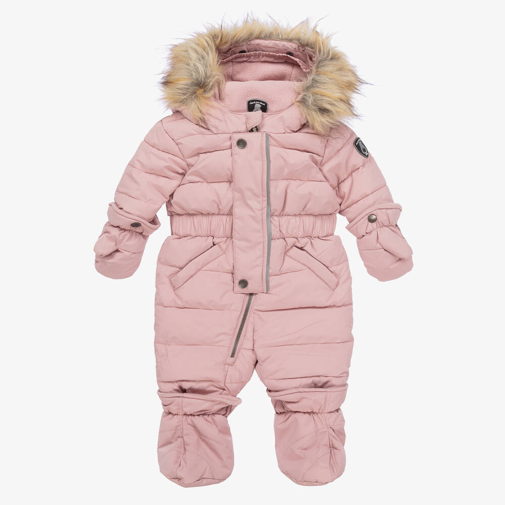 Deux par Deux - Girls Pink Snowsuit Set  | Childrensalon