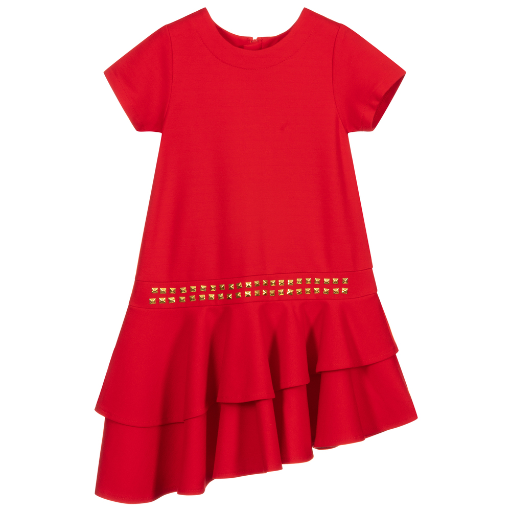 Deux par Deux - Girls Red Jersey Dress | Childrensalon