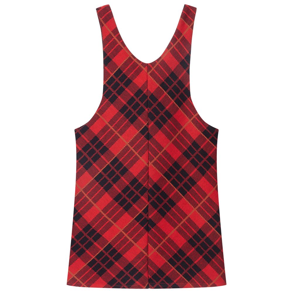 Deux par Deux-Girls Red Pinafore Dress | Childrensalon Outlet