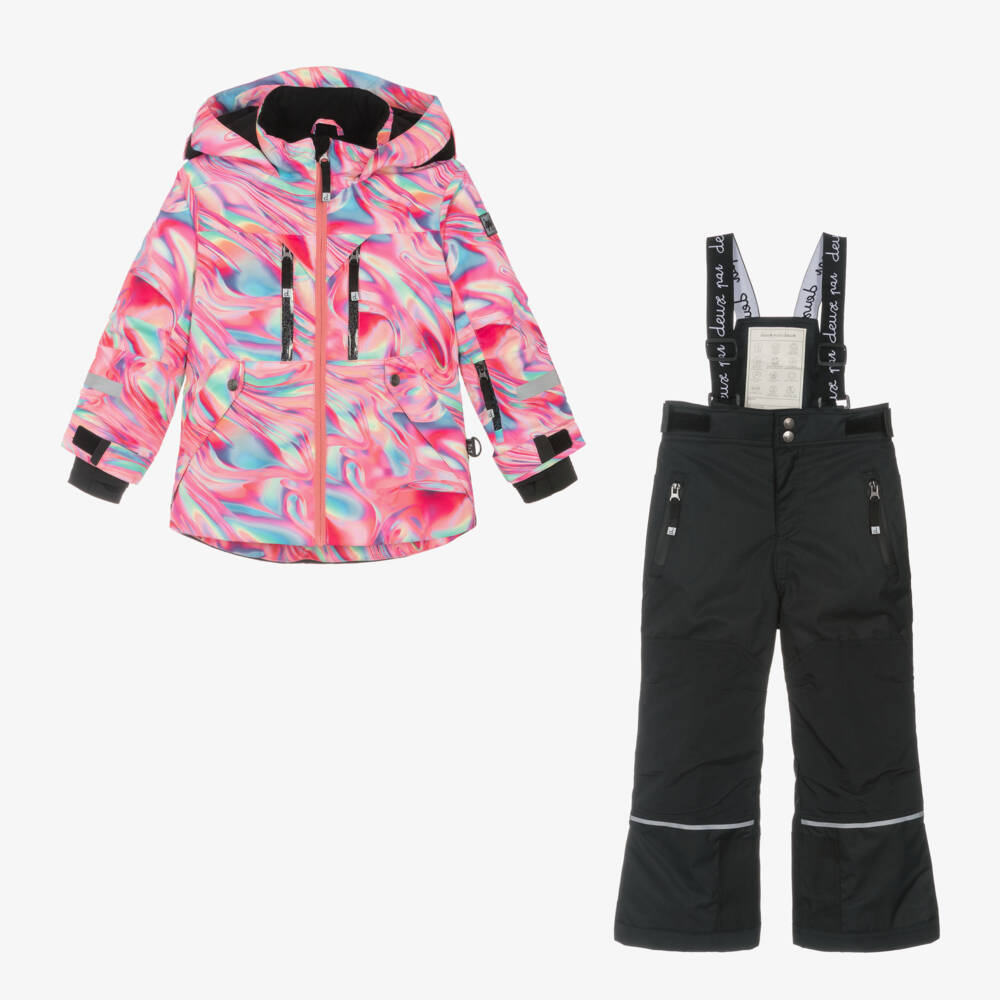 Deux par Deux-Girls Vibrant Marble Snowwear Set | Childrensalon Outlet