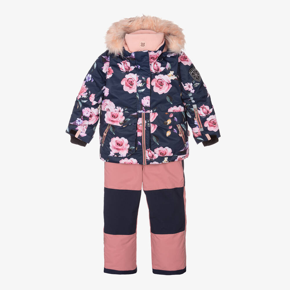 Deux par Deux - Pink Floral 2 Piece Snowsuit | Childrensalon