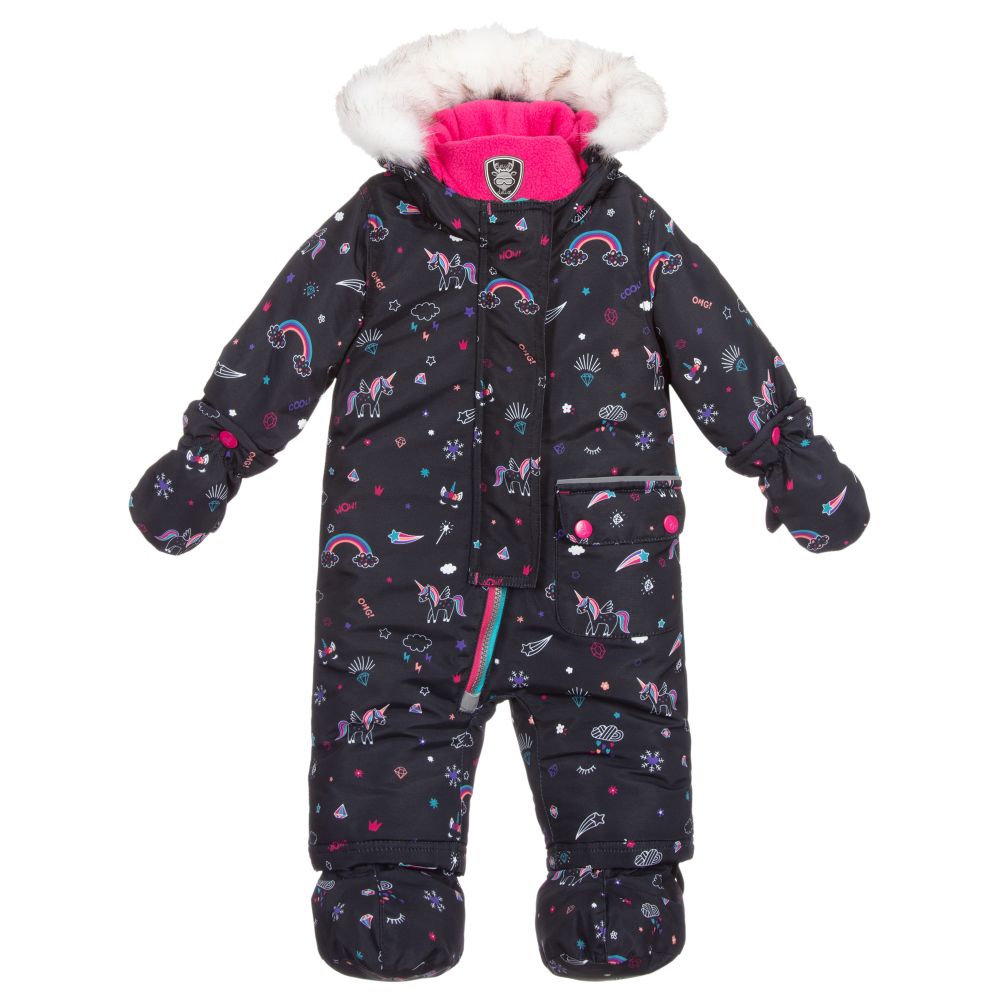 Deux par Deux - Rainbow & Unicorn Snowsuit | Childrensalon