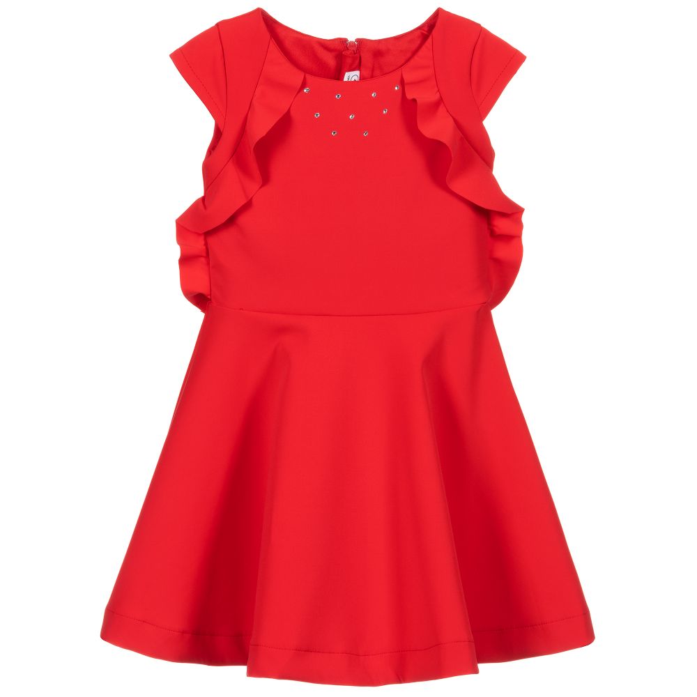 Deux par Deux - Rotes Kleid mit Strassbesatz | Childrensalon