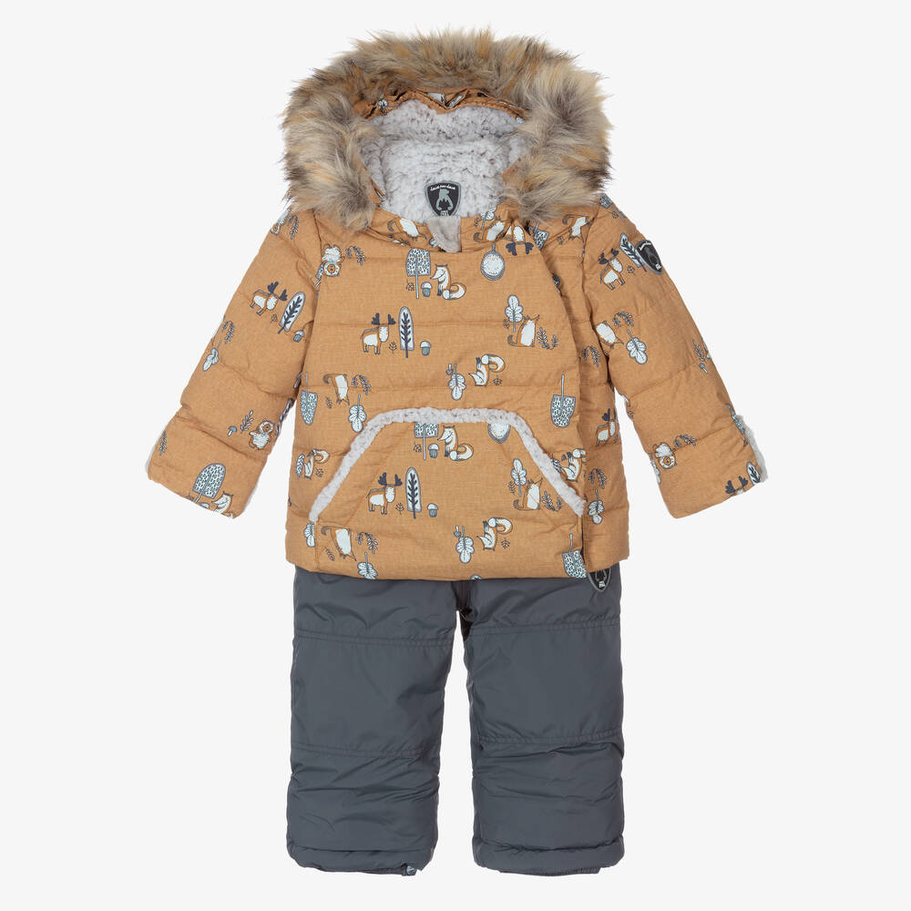 Deux par Deux - Yellow & Grey Snowsuit | Childrensalon