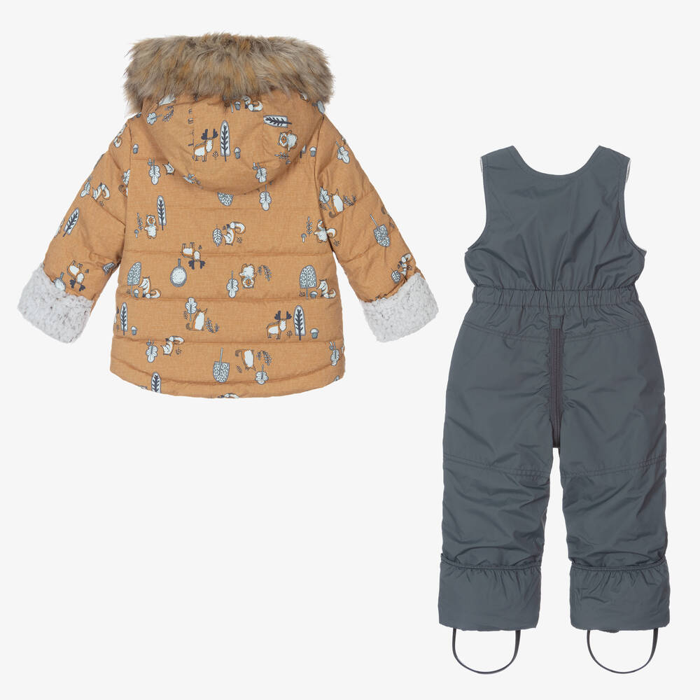 Deux par Deux-Yellow & Grey Snowsuit | Childrensalon Outlet