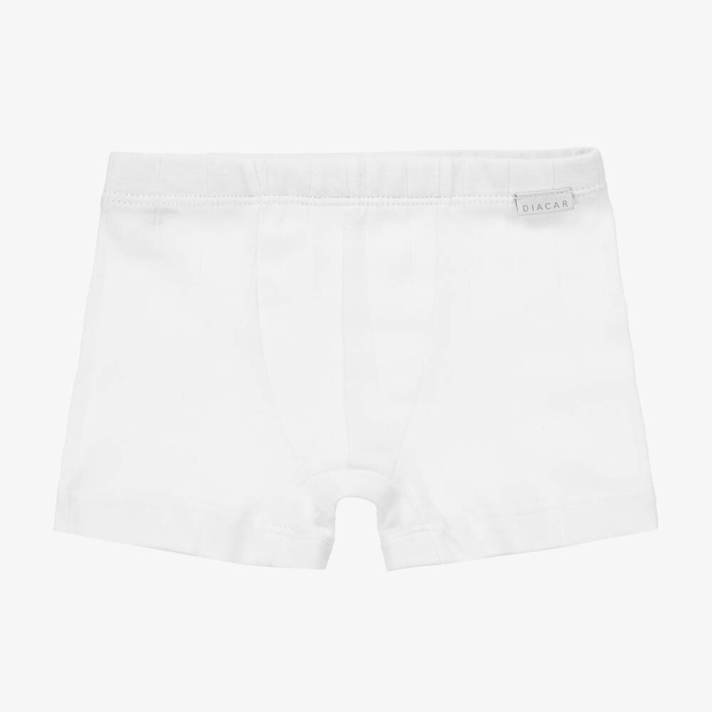 Diacar-Boys Classic White Cotton Boxers | Childrensalon Outlet