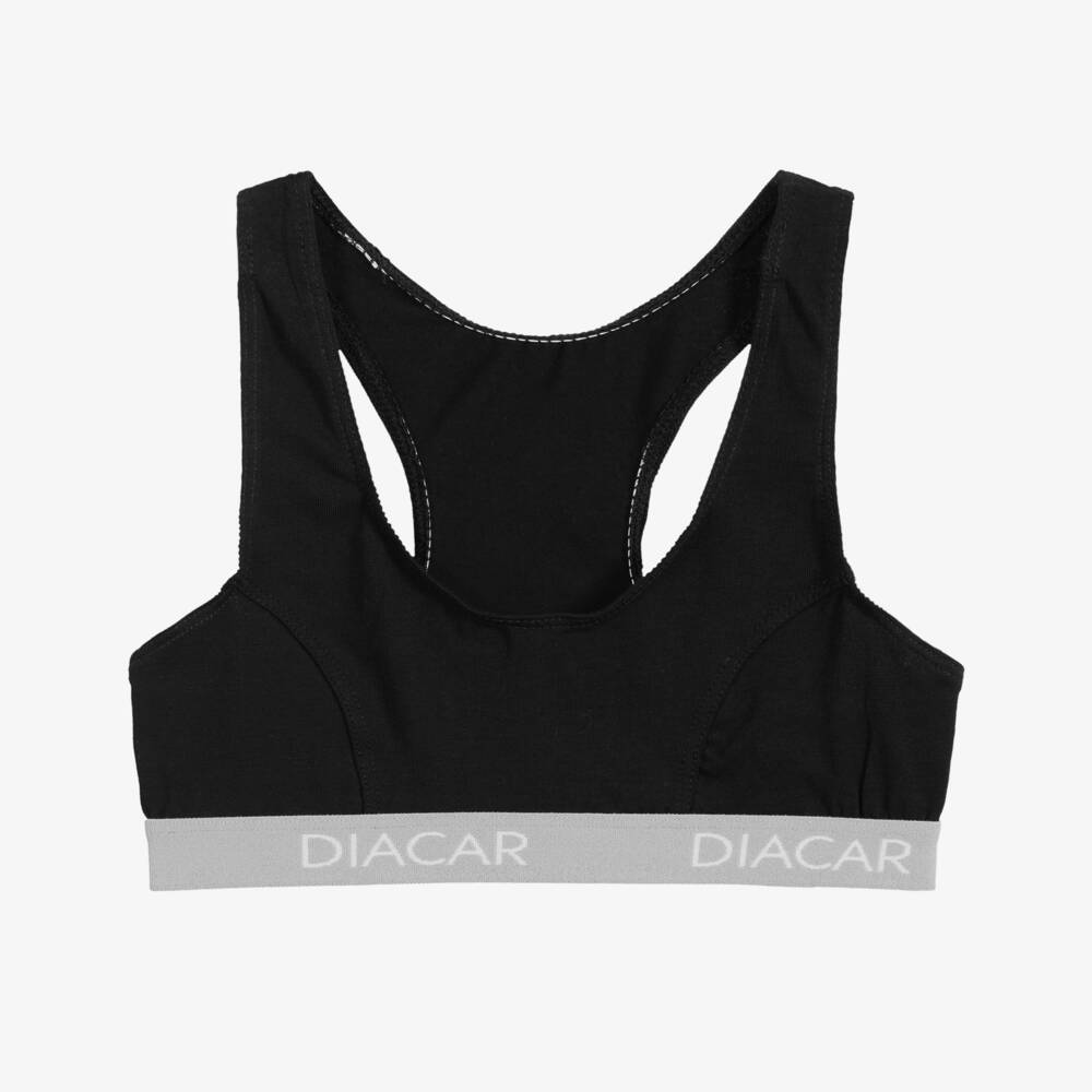 Diacar-Girls Black Cotton Bra | Childrensalon Outlet