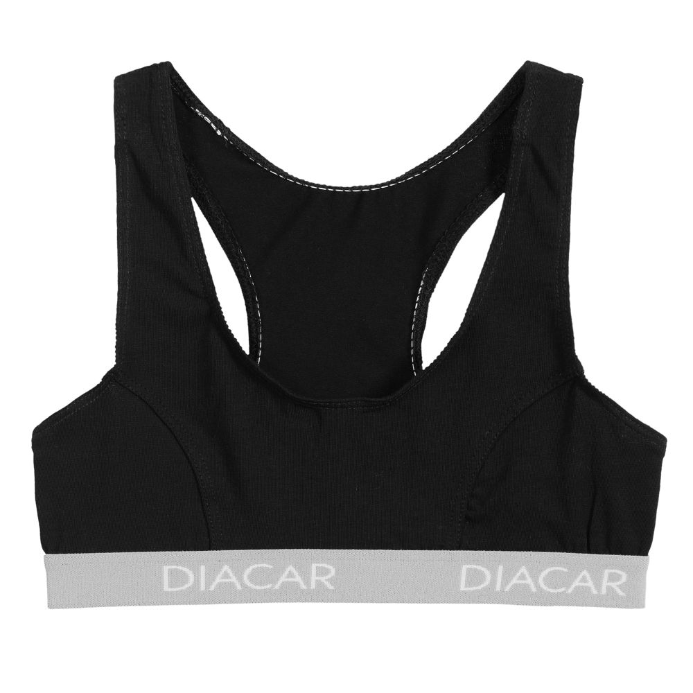 Diacar - Girls Black Cotton Bra | Childrensalon
