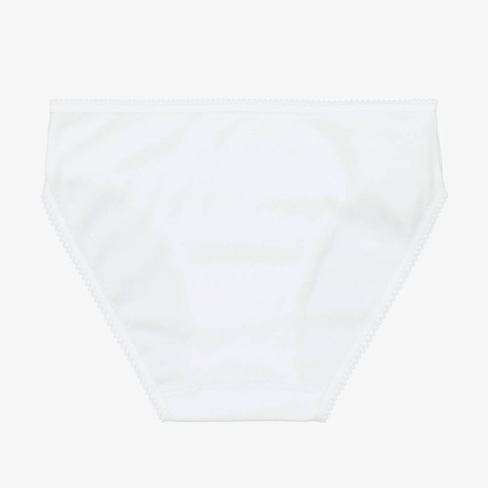 Diacar-Girls Soft White Cotton Briefs | Childrensalon Outlet