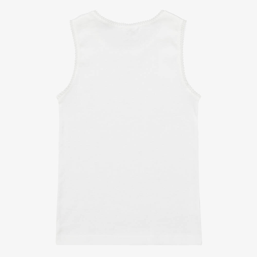 دياكار-صدرية بيضاء ناعمة للبنات بتصميم ريك راك | Childrensalon Outlet