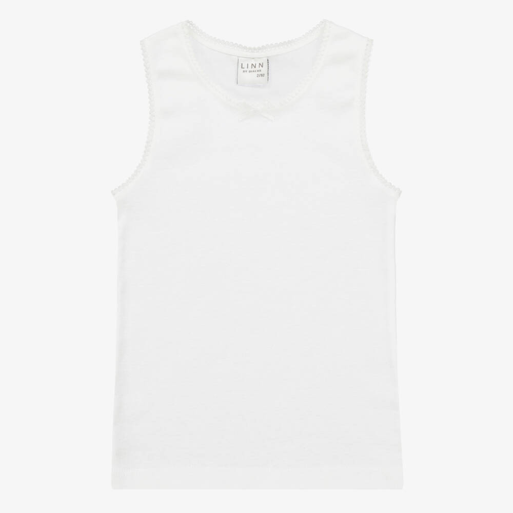 Diacar-Girls Soft White Ric Rac Vest | Childrensalon Outlet