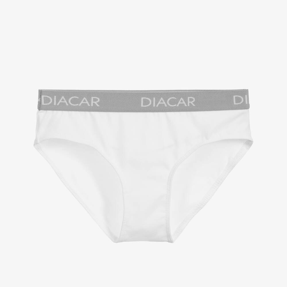 Diacar-Girls White Cotton Knickers | Childrensalon Outlet