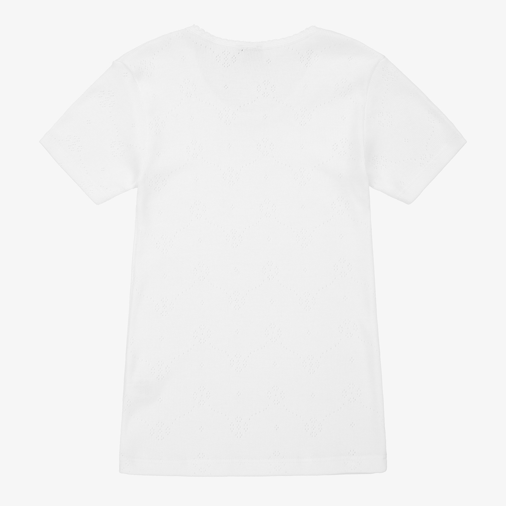 Diacar-Girls White Cotton Vest | Childrensalon Outlet