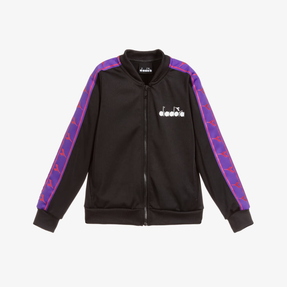 Diadora-Black Jersey Zip-Up Top | Childrensalon Outlet
