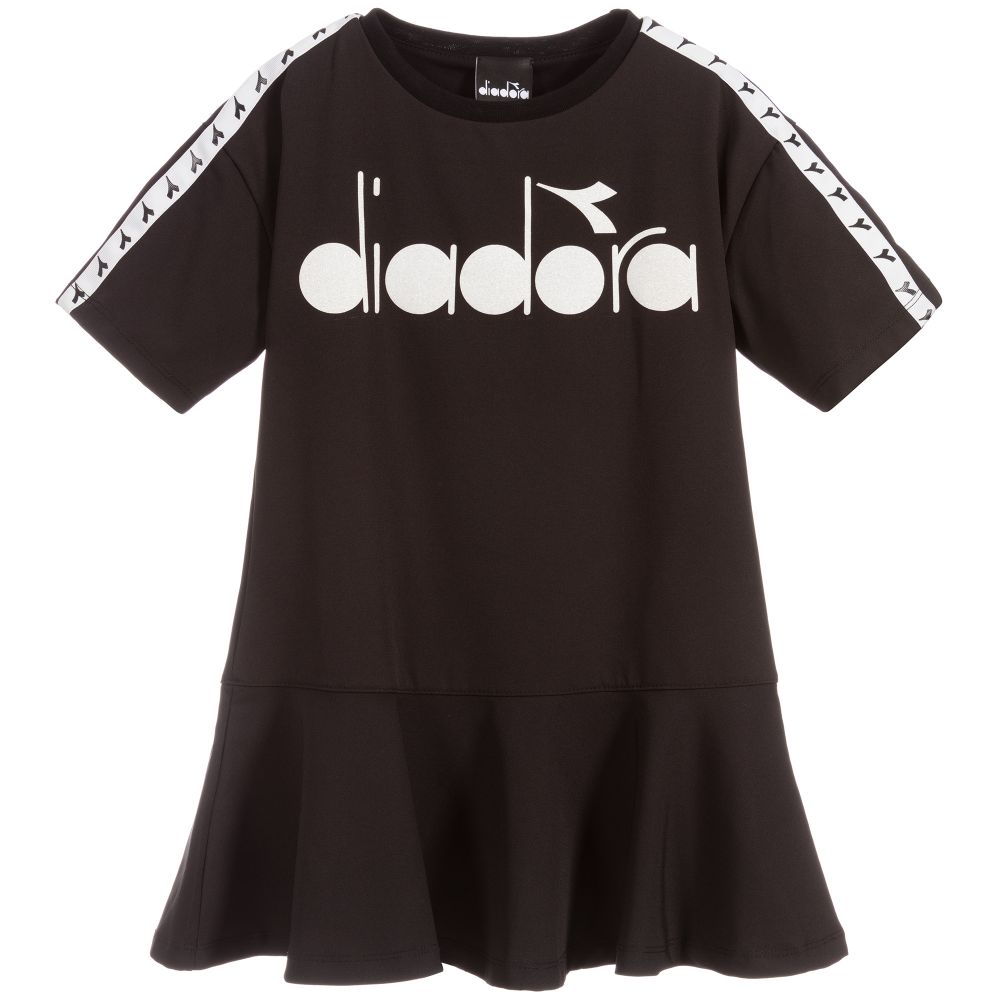 Diadora - Black Logo Crêpe Dress | Childrensalon