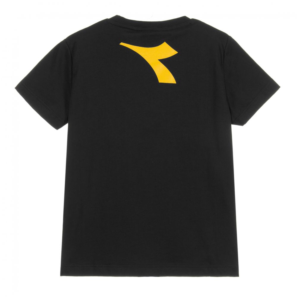 Diadora Boys Black Cotton T Shirt