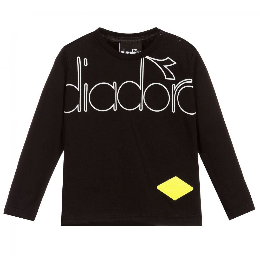 Diadora - Boys Black Cotton Top | Childrensalon