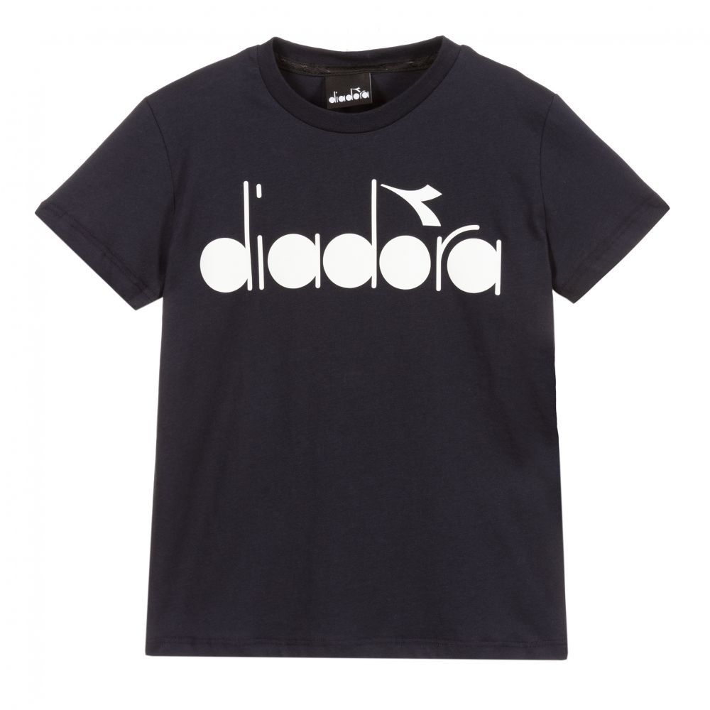 Diadora - Boys Blue Cotton T-Shirt | Childrensalon