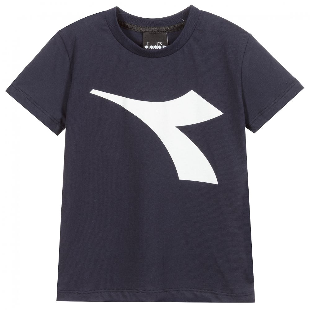 Diadora - Boys Blue Cotton T-Shirt | Childrensalon