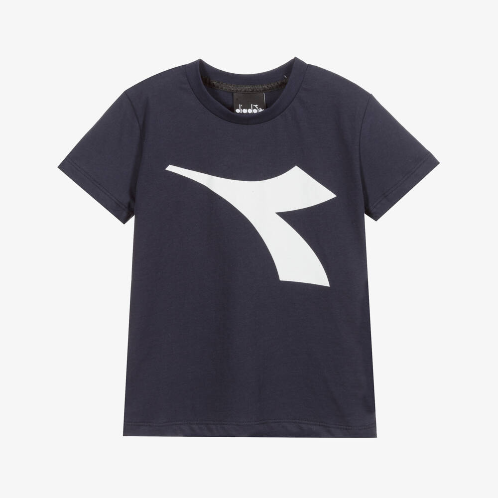 Diadora-Boys Blue Cotton T-Shirt | Childrensalon Outlet