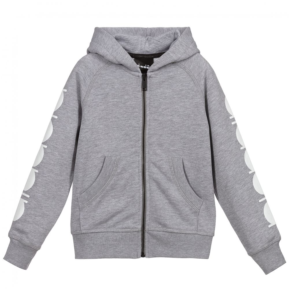 Diadora - Boys Grey Cotton Zip-up Top | Childrensalon