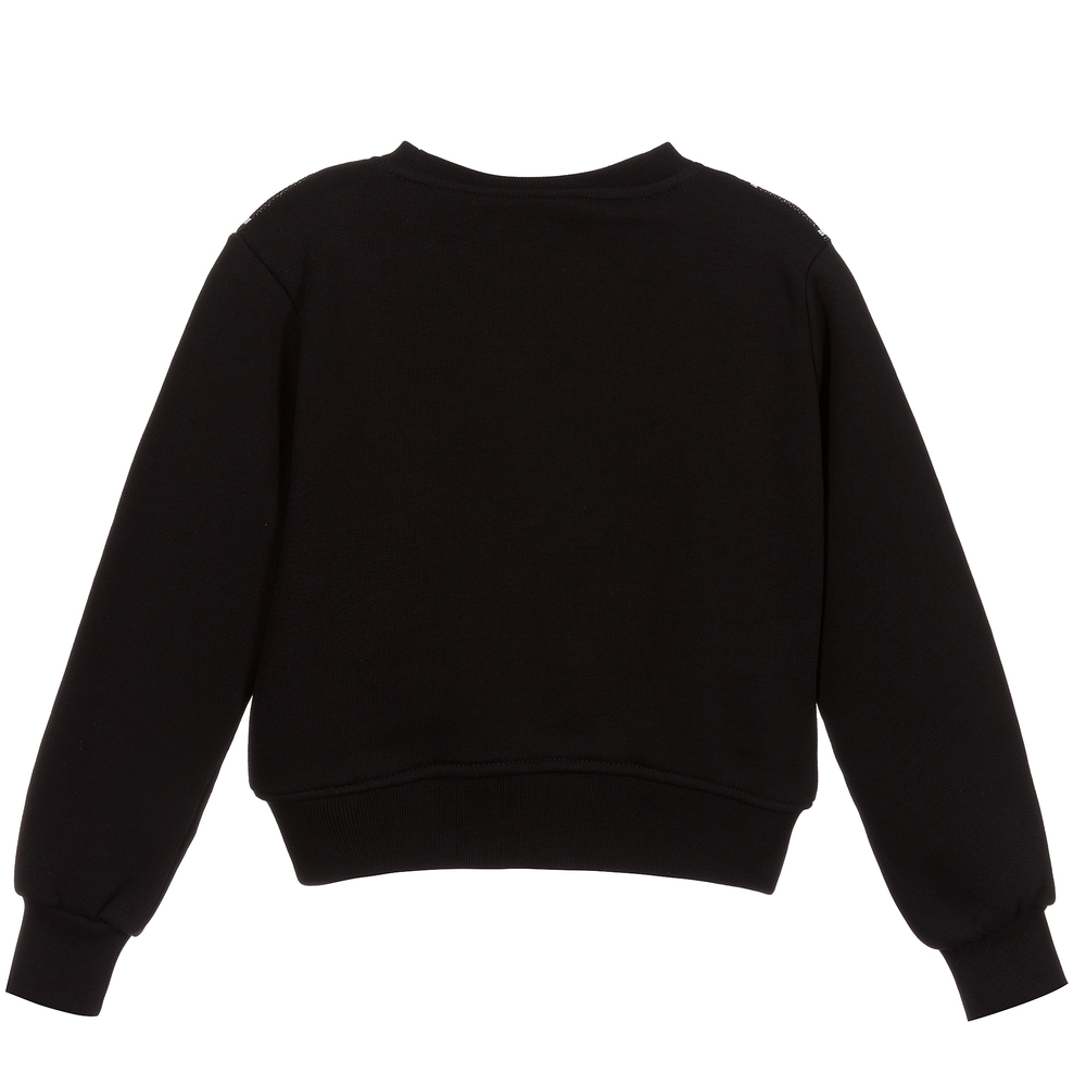 Diadora-Girls Black Cotton Sweatshirt | Childrensalon Outlet