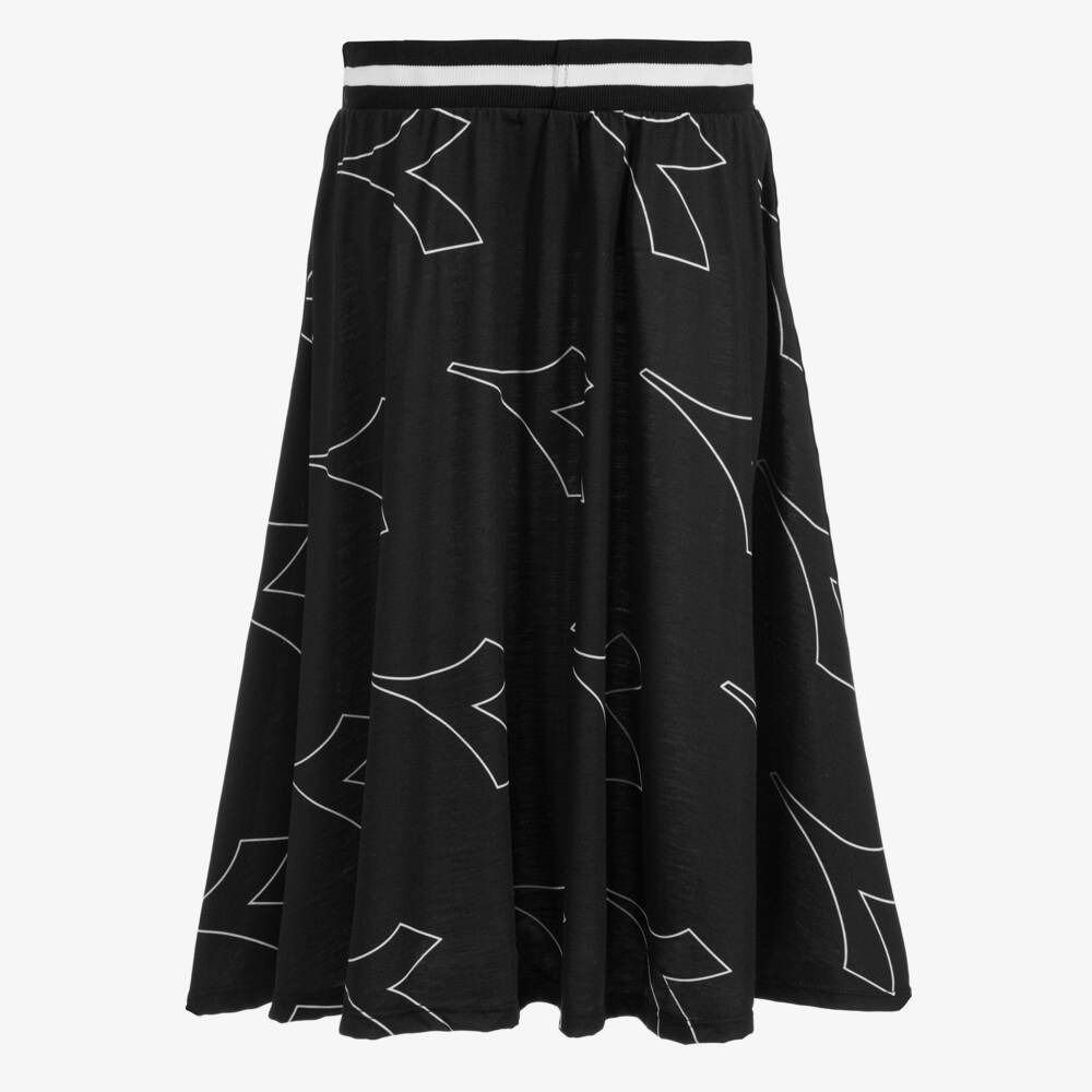 Diadora-تنورة لوغو جيرسي لون أسود وأبيض | Childrensalon Outlet