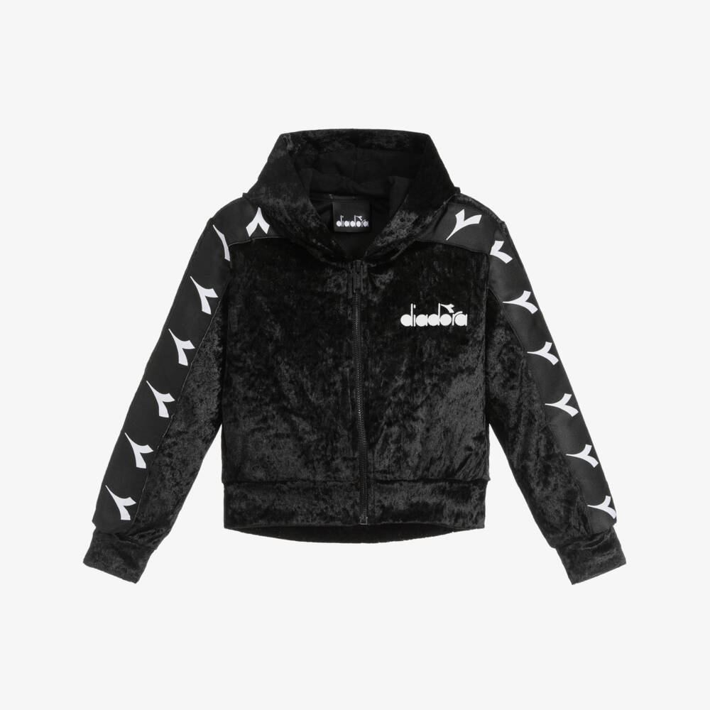 Diadora-Girls Black Jersey Zip-Up Top | Childrensalon Outlet