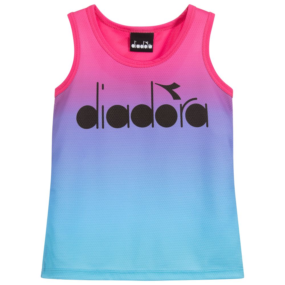 Diadora - Girls Pink & Blue Mesh Vest | Childrensalon