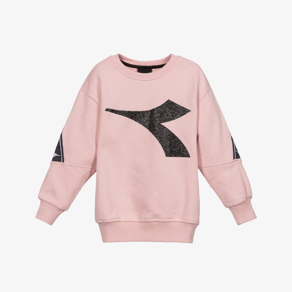 Diadora-Girls Pink Cotton Sweatshirt | Childrensalon Outlet