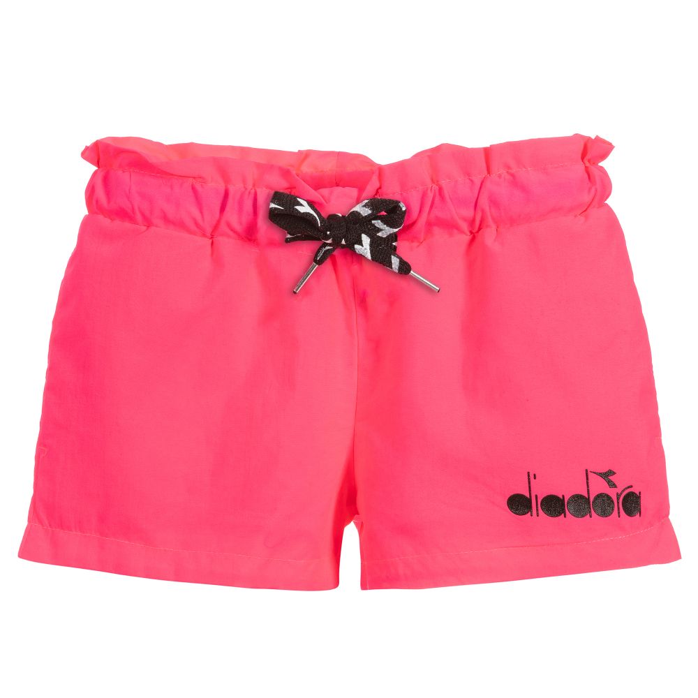 Diadora - Girls Pink Logo Shorts | Childrensalon