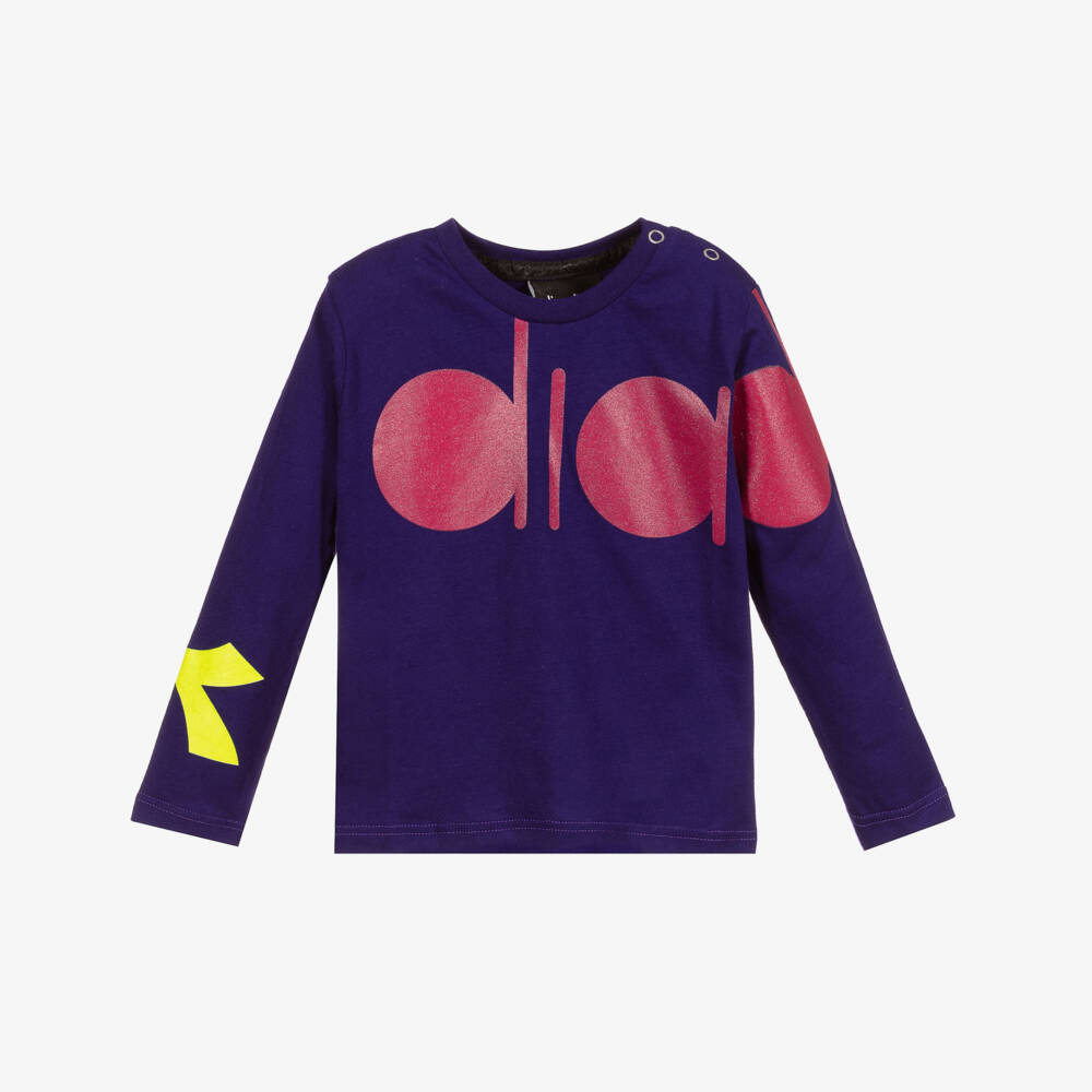 Diadora-Girls Purple Cotton Top | Childrensalon Outlet