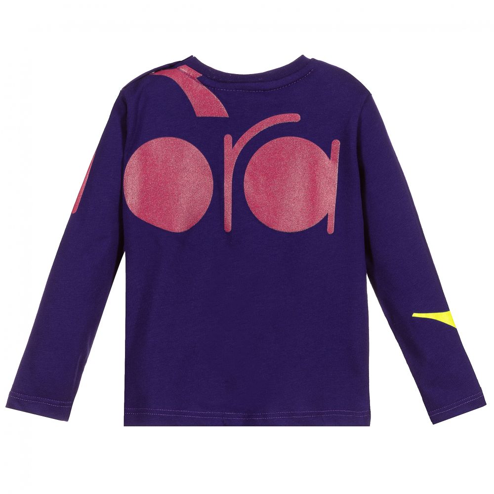 Diadora-Girls Purple Cotton Top | Childrensalon Outlet
