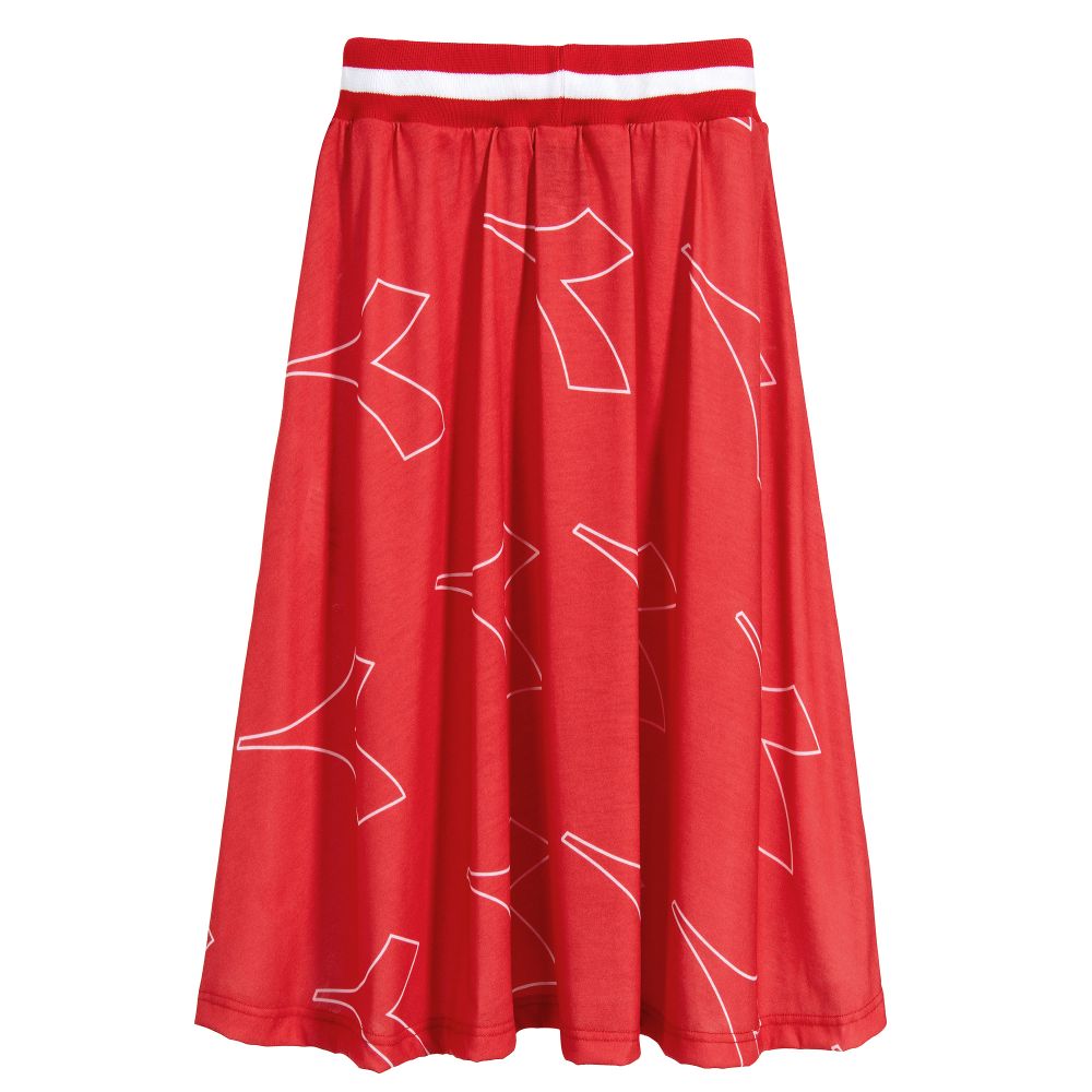 Diadora Girls Red Jersey Logo Skirt