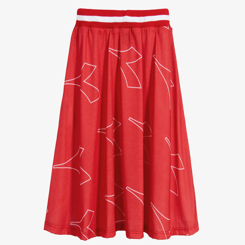 Diadora-تنورة لوغو جيرسي لون أحمر، أبيض و اسود | Childrensalon Outlet