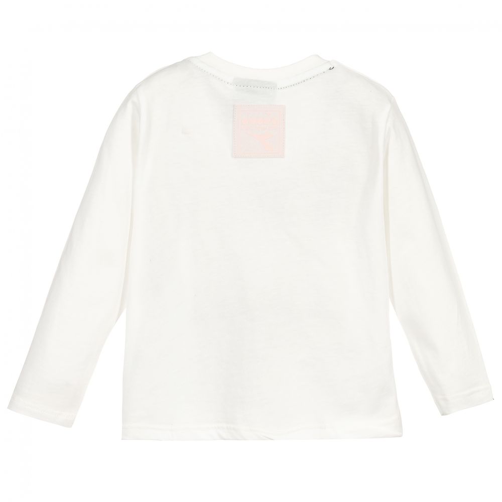 Diadora-Girls White Cotton Top  | Childrensalon Outlet