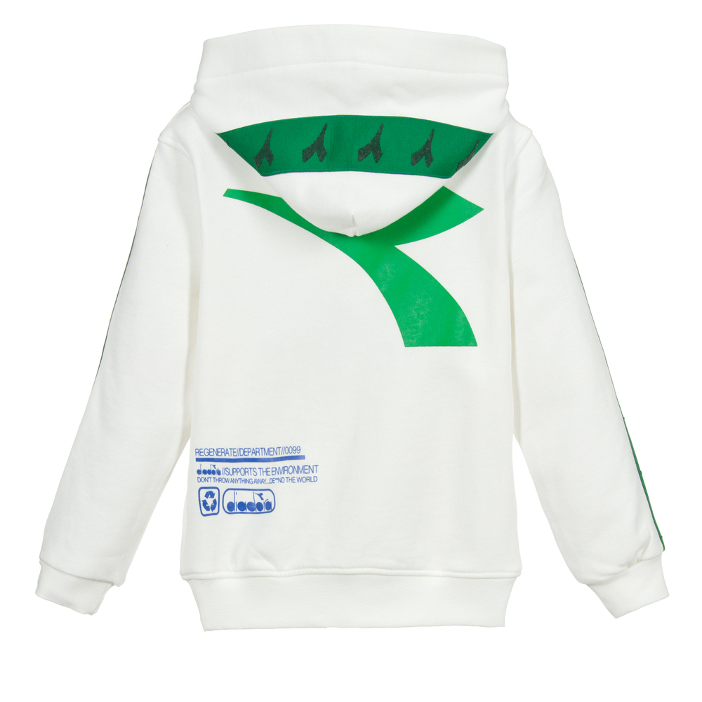 Diadora-Ivory Cotton Hoodie | Childrensalon Outlet