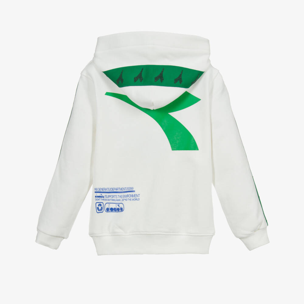 Diadora-Ivory Cotton Hoodie | Childrensalon Outlet