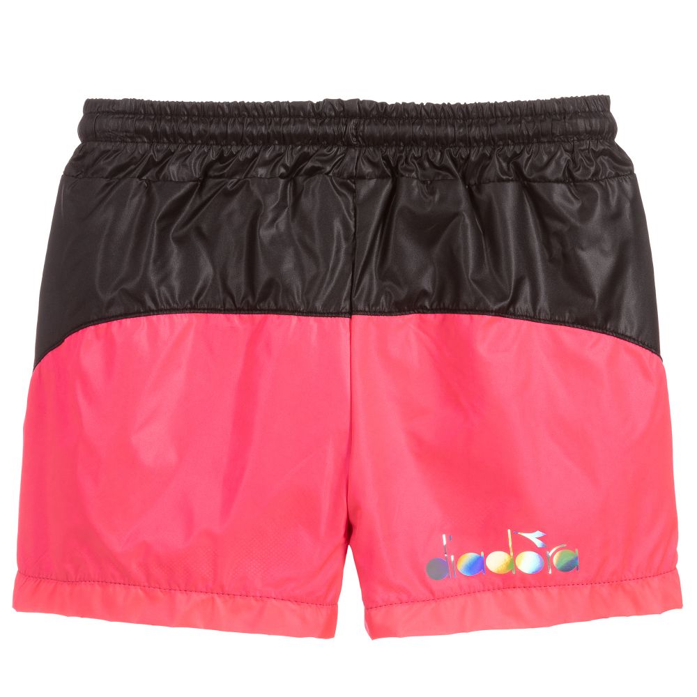  ديادورا-Teen Black & Pink Logo Shorts | Childrensalon Outlet