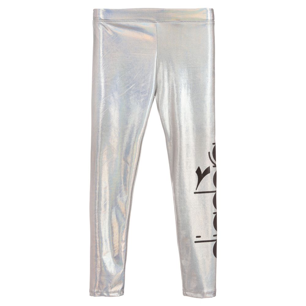 Diadora - Teen Girls Silver Logo Leggings | Childrensalon