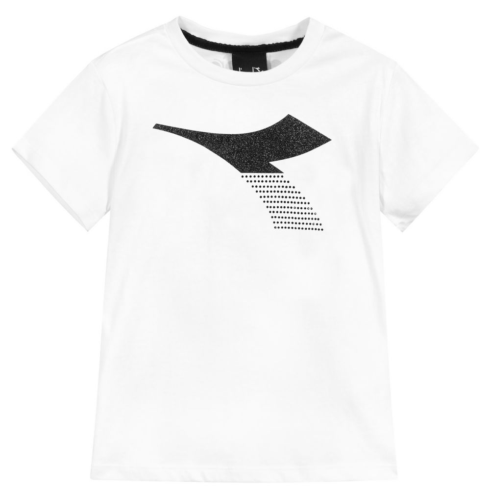 Diadora - Teen Girls White Logo T-Shirt | Childrensalon