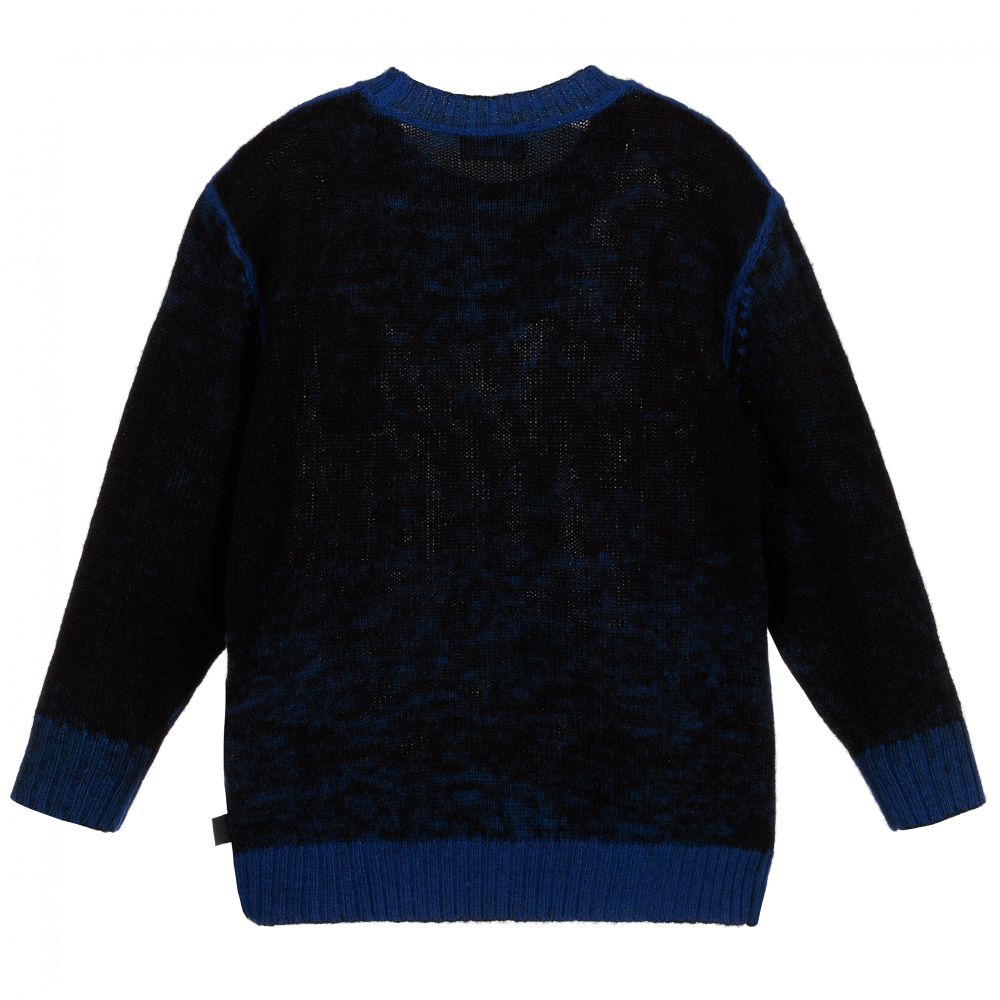 Diesel Black Blue Wool Knit Jumper