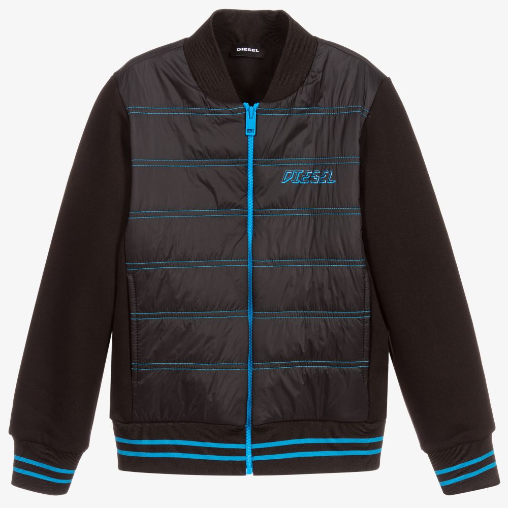 Diesel - Black & Blue Zip-Up Top | Childrensalon