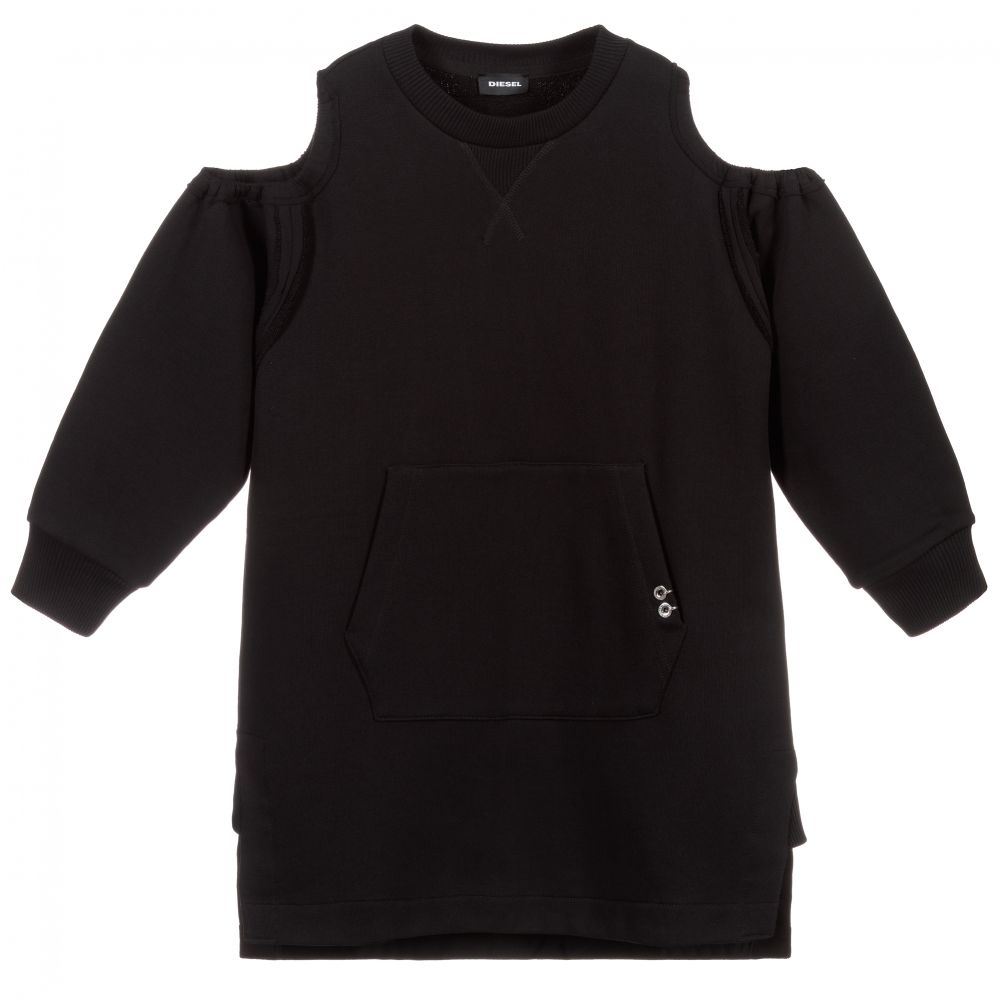 Diesel - Black Cotton Jersey Dress | Childrensalon