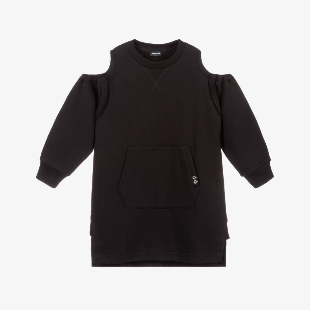 Diesel-Black Cotton Jersey Dress | Childrensalon Outlet