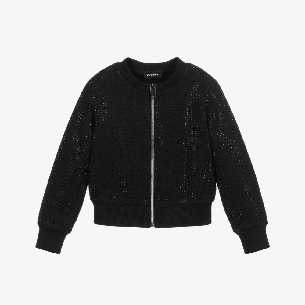 Diesel-Black Glitter Stud Jacket | Childrensalon Outlet