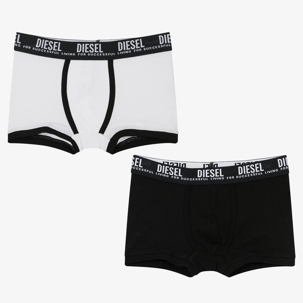 Diesel - Boxers noirs et blancs (x 2) | Childrensalon