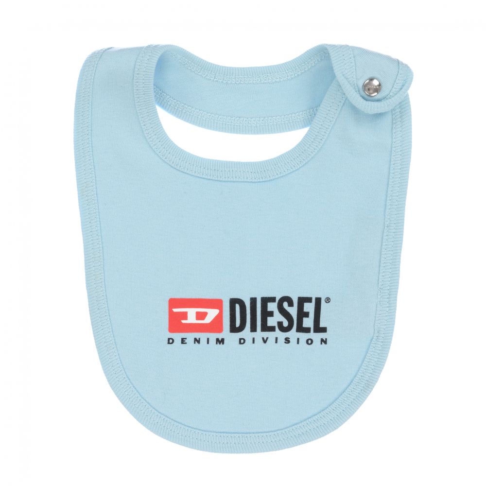 Diesel - Blue Cotton Baby Bib | Childrensalon