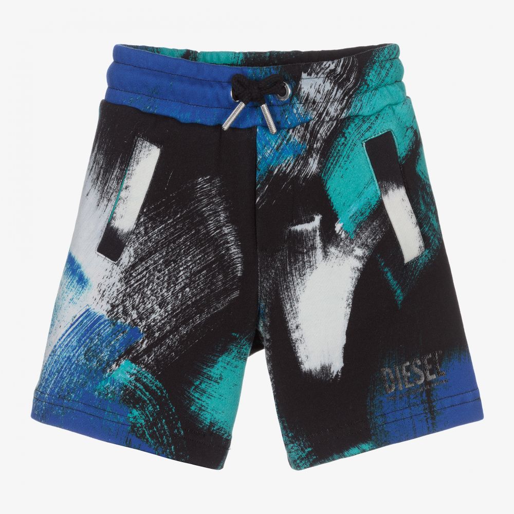 Diesel - Blue Cotton Graphic Shorts | Childrensalon